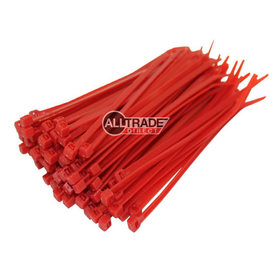 100mm red cable ties