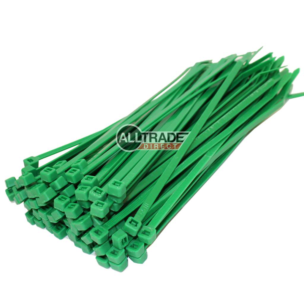 Green 200mm x 4.8mm Cable Ties All Zip Tie Sizes & Colours In Stock