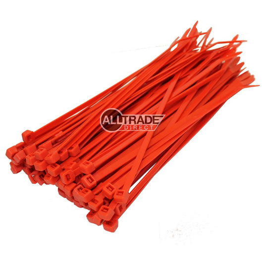 200mm red cable ties