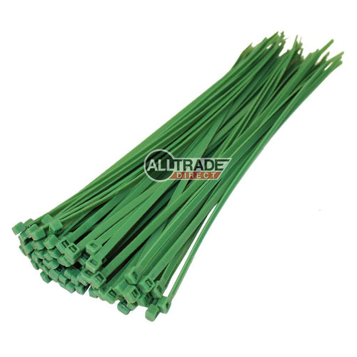 300mm green cable ties