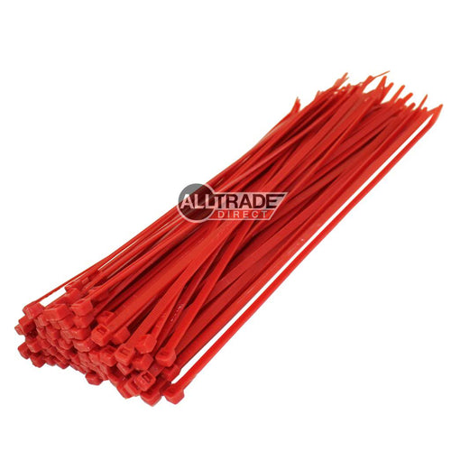 300mm red cable ties